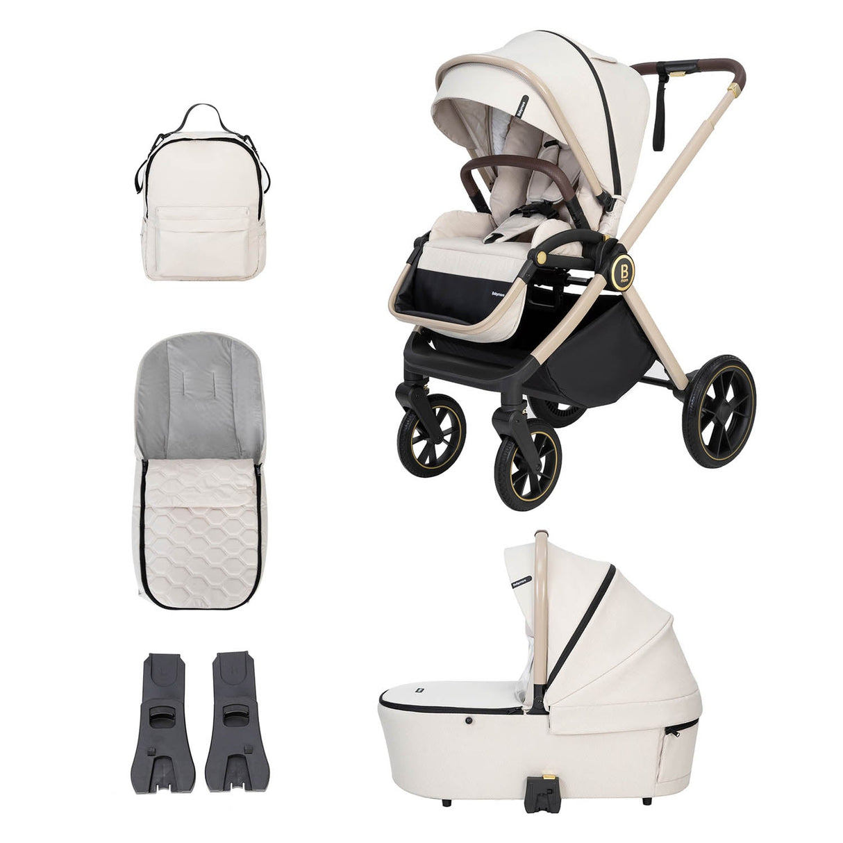 Babymore Kai Pram & Pushchair - Sandstone