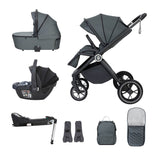 Babymore Kai Travel System + Coco Car Seat & Base - Forest Grey