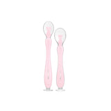Kikka Boo Silicone Spoons With Suction Cup Pink 2Pk