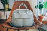 Baby Travel Crib Changing Bag - Vegan Leather Whisper Grey - POD ®