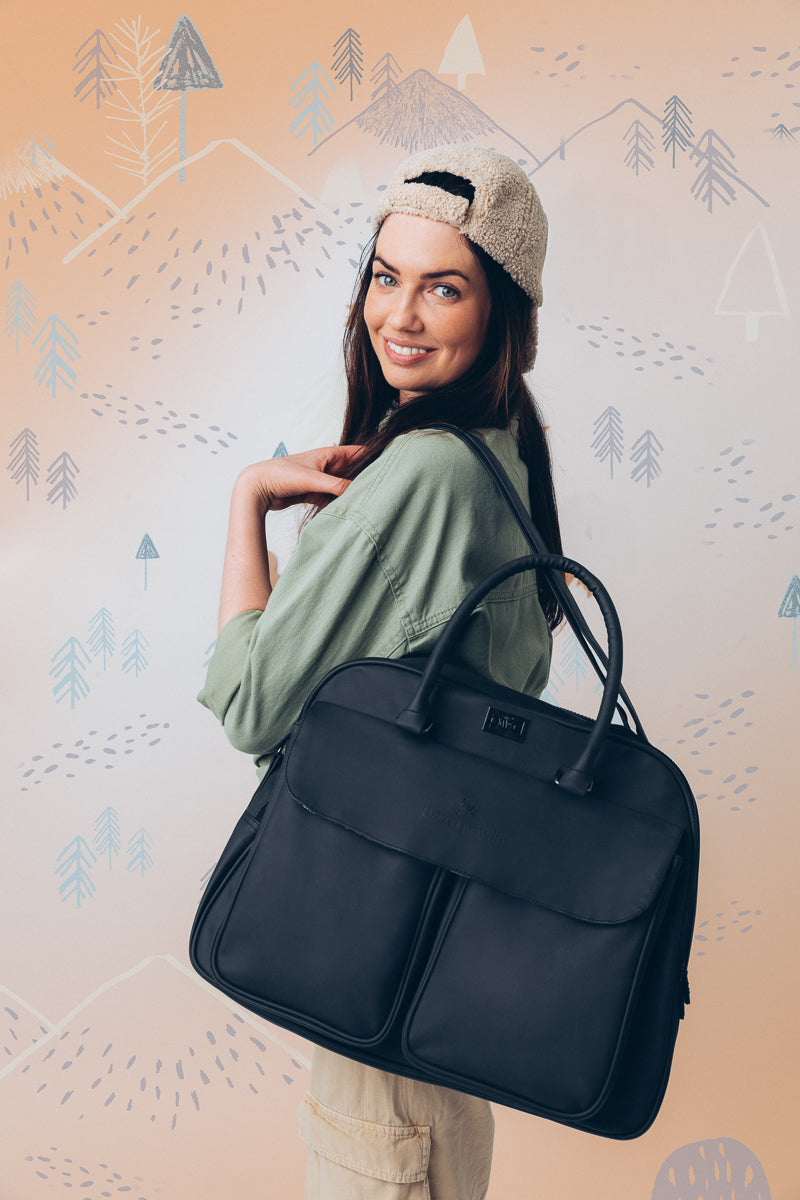 Baby Travel Crib Changing Bag - Vegan Black - POD ®
