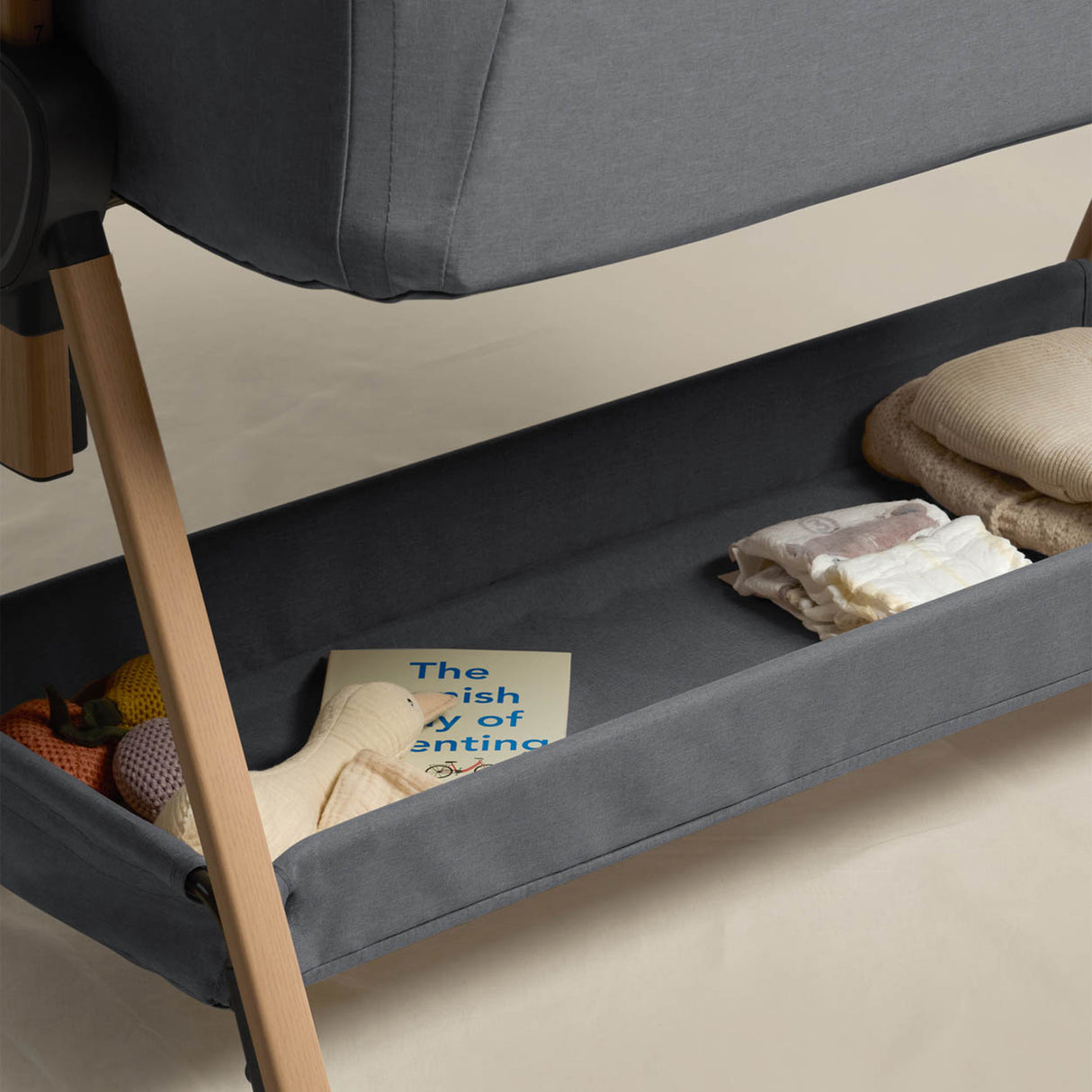 Silver Cross Lunar Bedside Crib - Whisper Grey