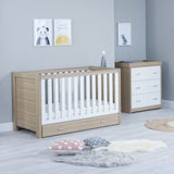 Babymore Luno 2 Piece Room Set with Drawer - Oak White