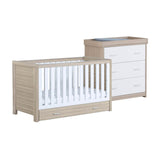 Babymore Luno 2 Piece Room Set with Drawer - Oak White