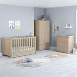 Babymore Luno 3 Piece Room Set with Drawer - Oak