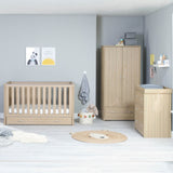 Babymore Luno 3 Piece Room Set with Drawer - Oak