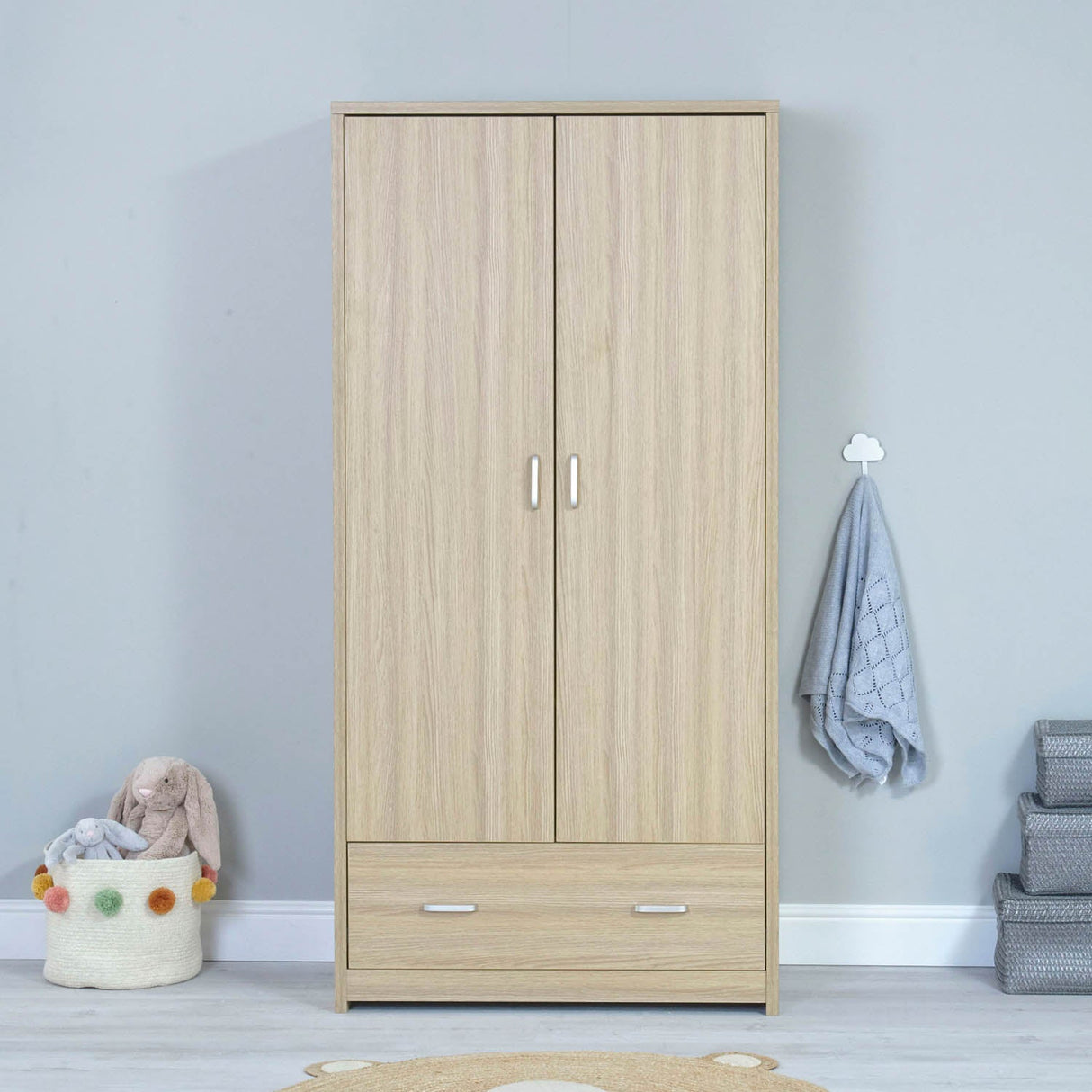 Babymore Luno Veni Wardrobe - Oak