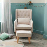 Babymore Lux Convertible Rocking Chair with Stool - Cream