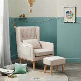 Babymore Lux Convertible Rocking Chair with Stool - Cream