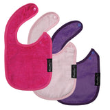 3 PACK - Mum 2 Mum Infant Wonder Bibs - Cerise / Baby Pink / Purple