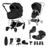 Cybex Mios Fold Cot Ultimate Travel System Bundle - Style Sepia Black & Chrome Brown Frame
