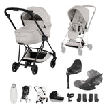Cybex Mios Fold Cot Ultimate Travel System Bundle - Style City Grey & Matt Black Frame