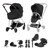 Cybex Mios Fold Cot Travel System Bundle - Style Sepia Black & Chrome Brown Frame