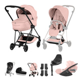 Cybex Mios Fold Cot Travel System Bundle - Style Peach Pink & Matt Black Frame
