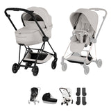 Cybex Mios Style Pushchair & Fold Cot Bundle - City Grey & Matt Black Frame