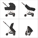 Cybex Mios Fold Cot Ultimate Travel System Bundle - Style Cozy Beige & Chrome Brown Frame