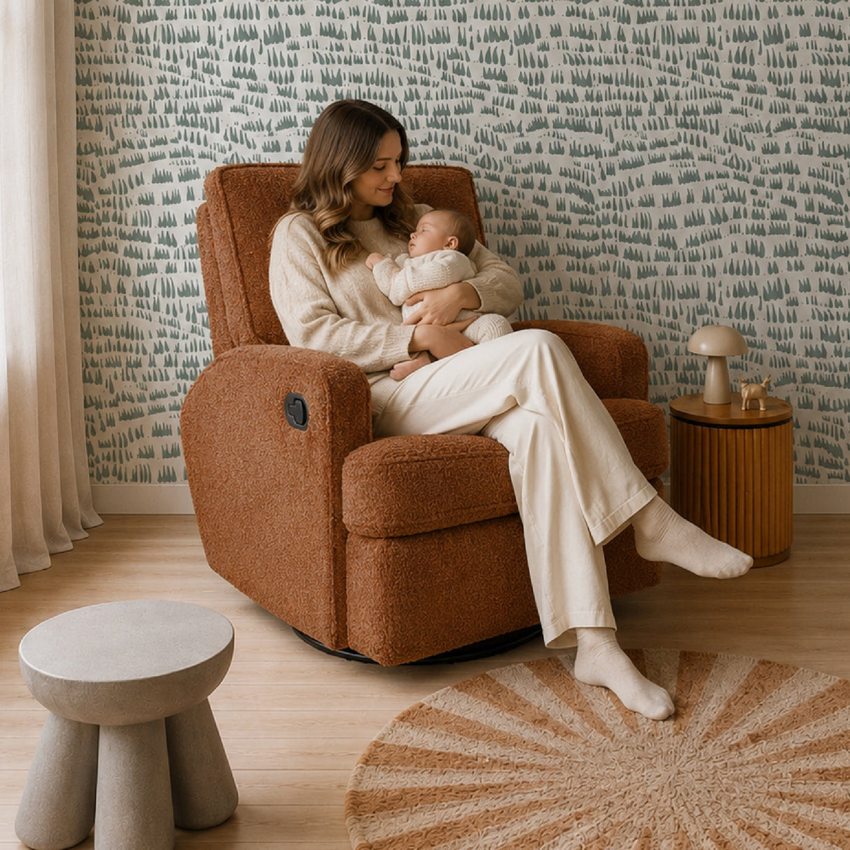 Obaby Madison Glider Recliner Chair - Chenille Marmalade