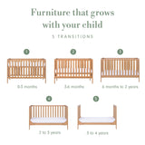 Tutti Bambini Malmo Cot Bed with Cot Top Changer & Mattress - Honey Oak
