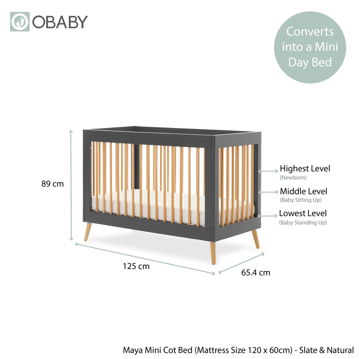 Obaby Maya Mini 2 Piece Room Set - Slate