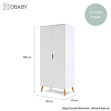 Obaby Maya 3 Piece Room Set - White With Natural