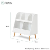 Obaby Maya Bookcase/Toy Storage - White With Natural