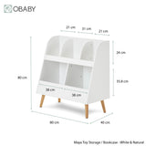 Obaby Maya Bookcase/Toy Storage - White With Natural