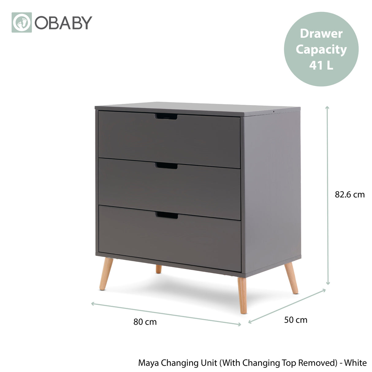 Obaby Maya 3 Piece Room Set - Slate