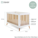 Obaby Maya Cot Bed - White With Natural