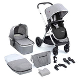 Babymore Memore V2 Pram & Pushchair - Silver