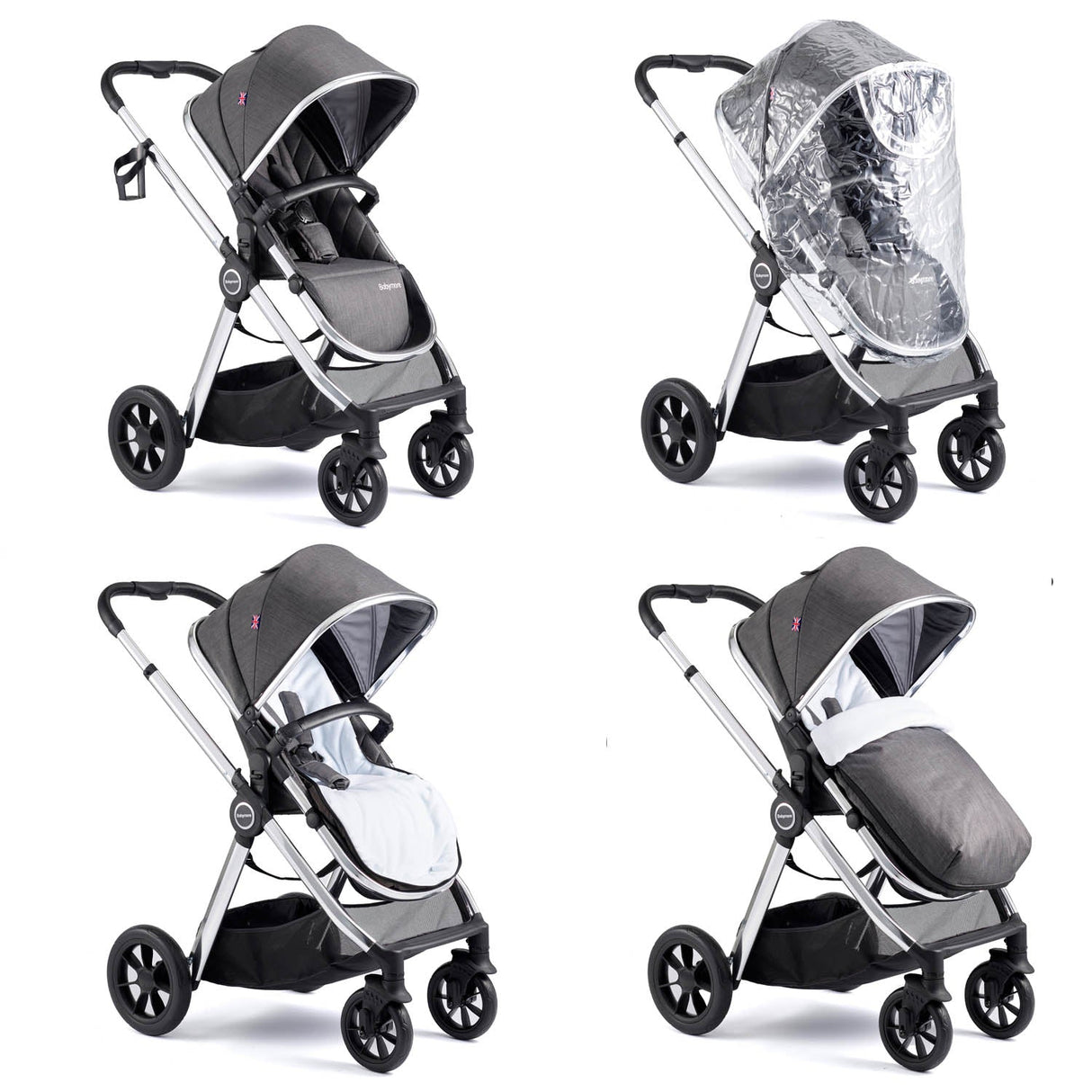 Babymore Memore V2 Travel System + Coco Car Seat - Chrome
