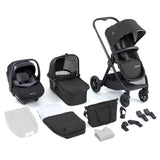 Babymore Memore V2 Travel System + Pecan Car Seat - Black