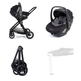 Babymore Memore V2 Travel System + Pecan Car Seat - Black