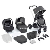 Babymore Memore V2 Travel System + Pecan Car Seat - Chrome