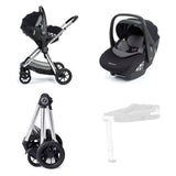 Babymore Memore V2 Travel System + Pecan Car Seat - Chrome