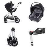 Babymore Memore V2 Travel System + Coco Car Seat & Base - Silver