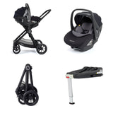 Babymore Memore V2 Travel System + Pecan Car Seat & Base - Black