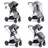 Babymore Memore V2 Travel System + Pecan Car Seat & Base - Chrome