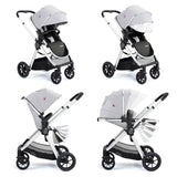 Babymore Memore V2 Travel System + Pecan Car Seat & Base - Silver