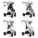 Babymore Memore V2 Travel System + Pecan Car Seat & Base - Silver