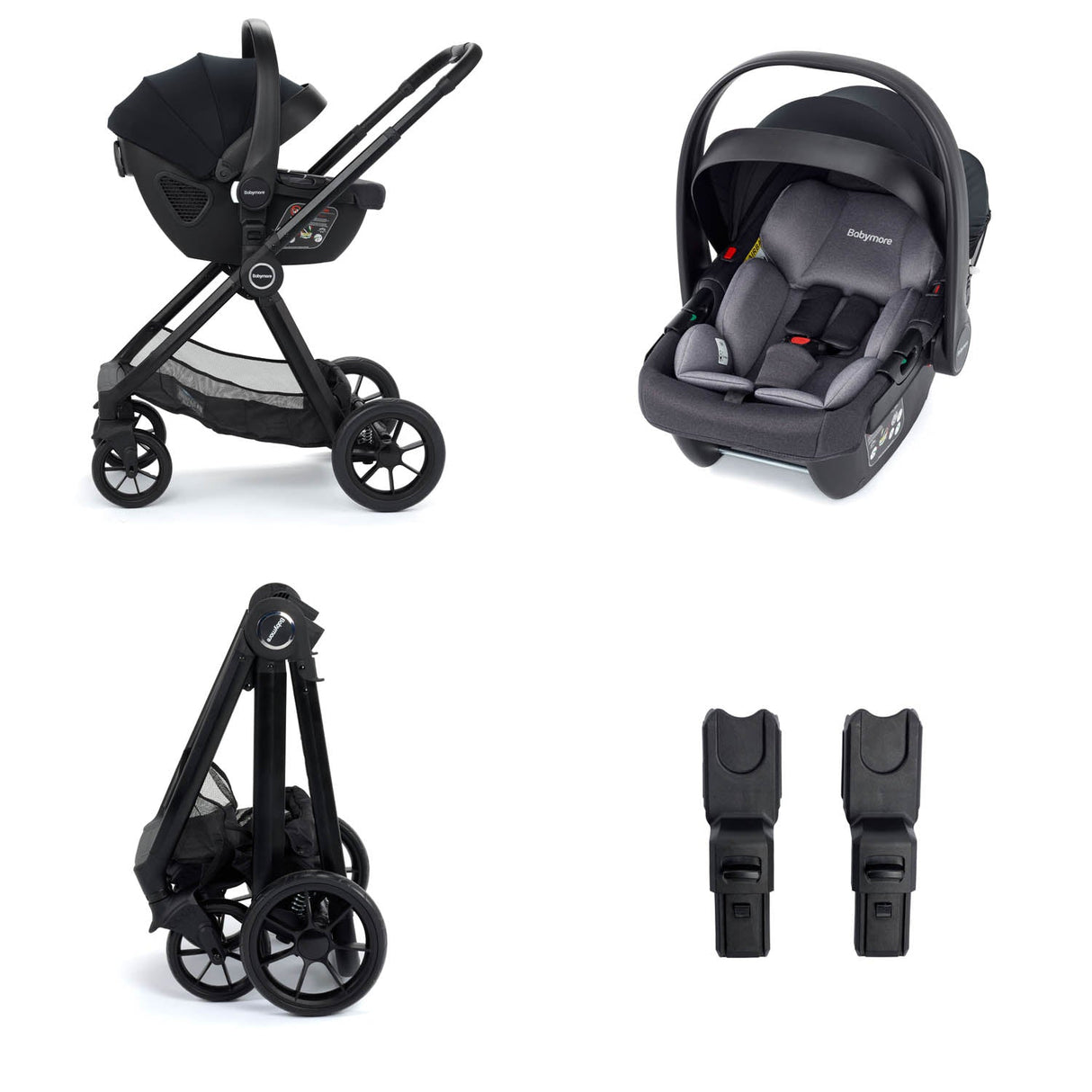 Babymore Mimi Travel System + Coco Car Seat - Black