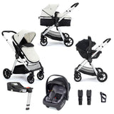 Babymore Mimi Travel System + Coco Car Seat & Base - Silver