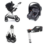 Babymore Mimi Travel System + Coco Car Seat & Base - Silver