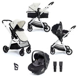 Babymore Mimi Travel System + Pecan Car Seat - Silver