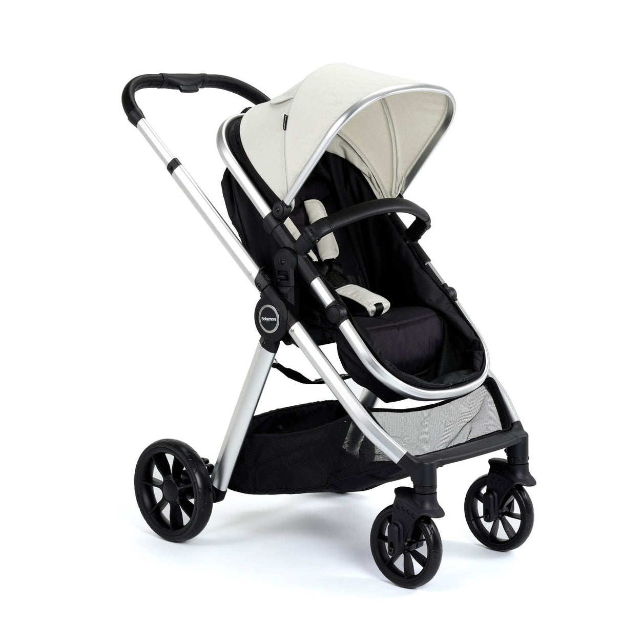 Babymore Mimi Travel System + Pecan Car Seat - Silver