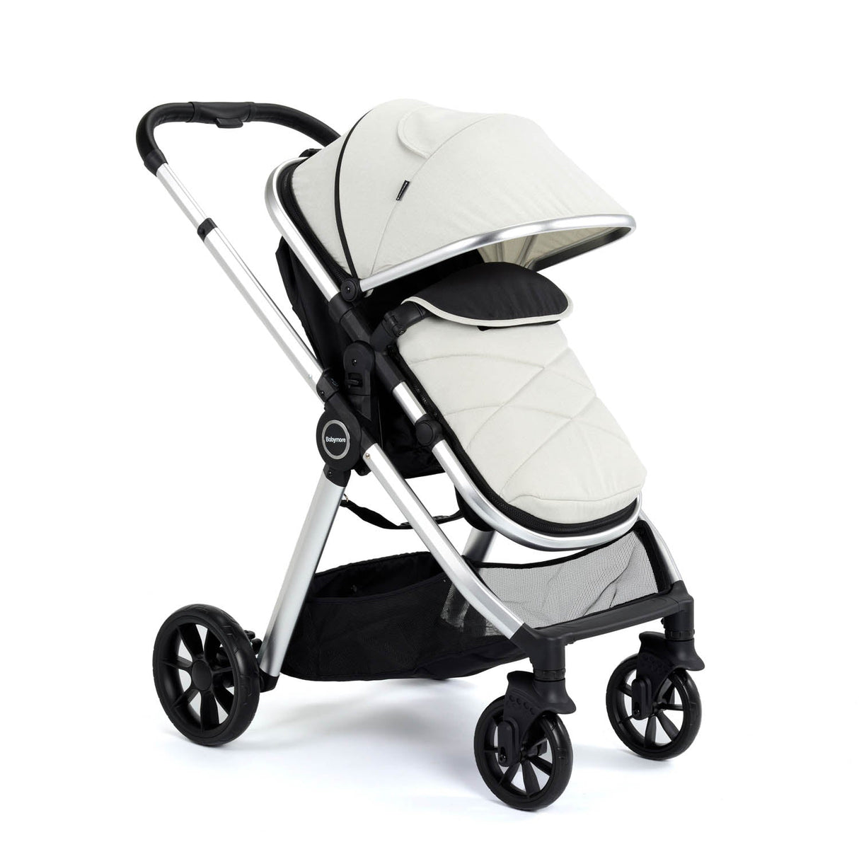 Babymore Mimi Travel System + Pecan Car Seat - Silver