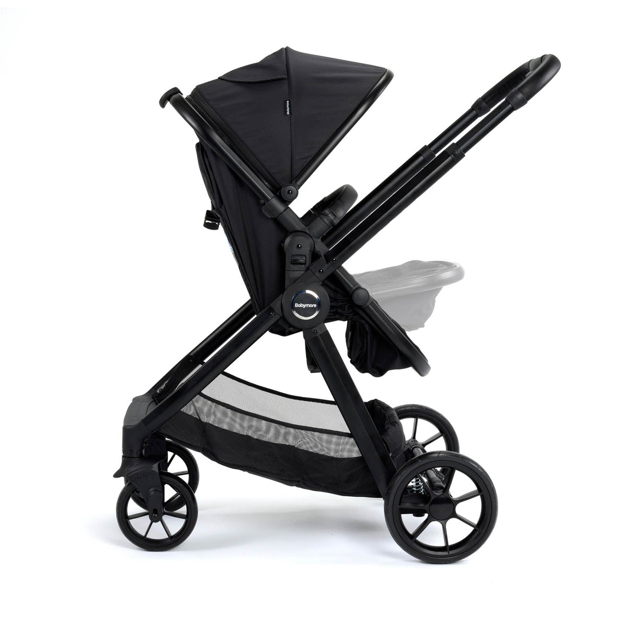 Babymore Mimi Travel System + Pecan Car Seat & Base - Black