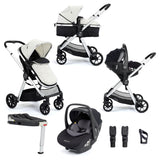 Babymore Mimi Travel System + Pecan Car Seat & Base - Silver