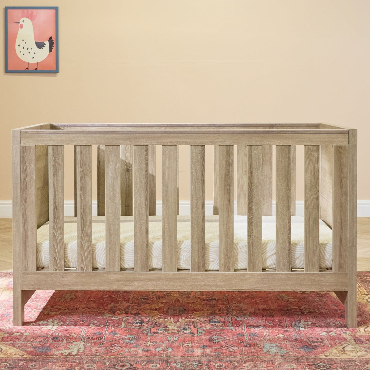 Tutti Bambini Modena Nursery Bundle With CoZee Bedside Crib (6 Piece) - Oak