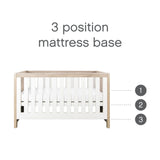 Tutti Bambini Modena 3 in 1 Cot Bed - White & Oak