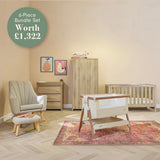 Tutti Bambini Modena Nursery Bundle With CoZee Bedside Crib (6 Piece) - Oak
